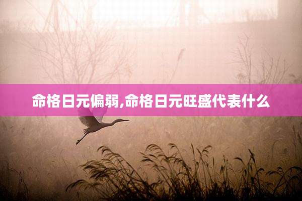 命格日元偏弱,命格日元旺盛代表什么