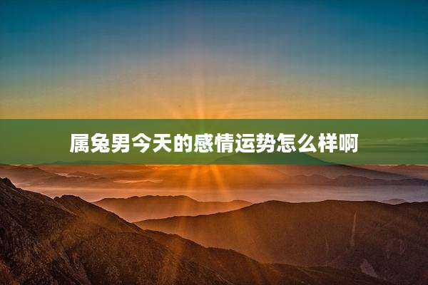 属兔男今天的感情运势怎么样啊