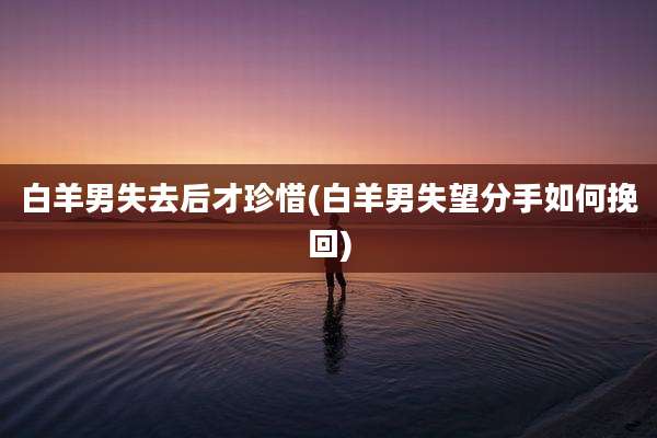 白羊男失去后才珍惜(白羊男失望分手如何挽回)