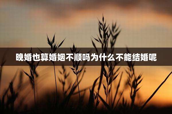 晚婚也算婚姻不顺吗为什么不能结婚呢