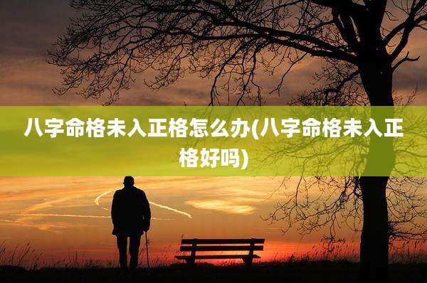 八字命格未入正格怎么办(八字命格未入正格好吗)