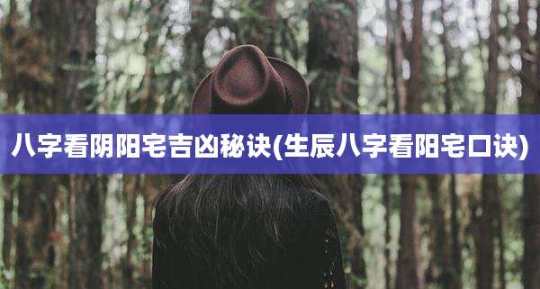 八字看阴阳宅吉凶秘诀(生辰八字看阳宅口诀)