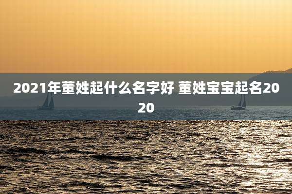 2021年董姓起什么名字好 董姓宝宝起名2020