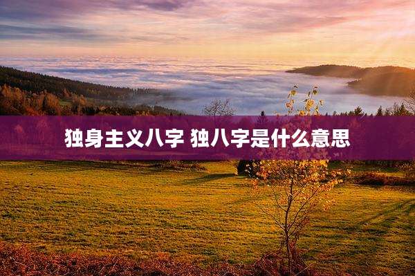 独身主义八字 独八字是什么意思