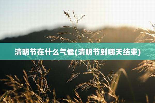 清明节在什么气候(清明节到哪天结束)