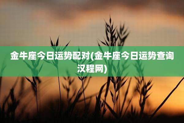 金牛座今日运势配对(金牛座今日运势查询汉程网)