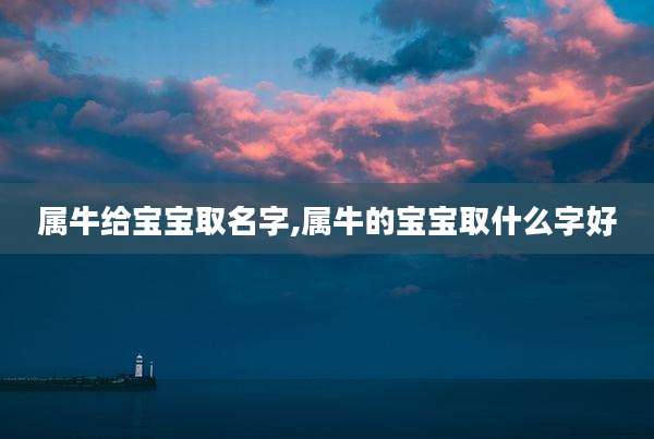 属牛给宝宝取名字,属牛的宝宝取什么字好