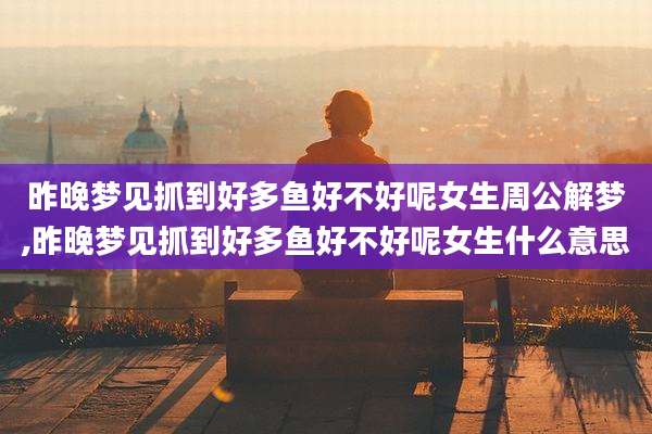 昨晚梦见抓到好多鱼好不好呢女生周公解梦,昨晚梦见抓到好多鱼好不好呢女生什么意思