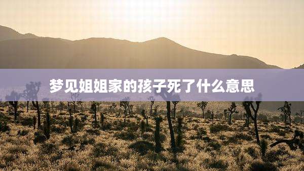 梦见姐姐家的孩子死了什么意思