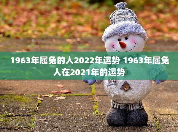1963年属兔的人2022年运势 1963年属兔人在2021年的运势
