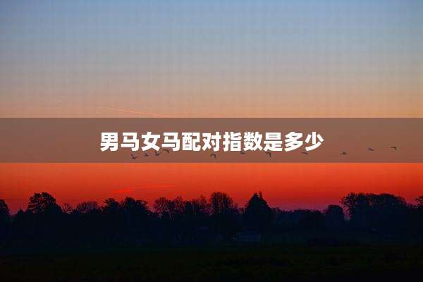 男马女马配对指数是多少