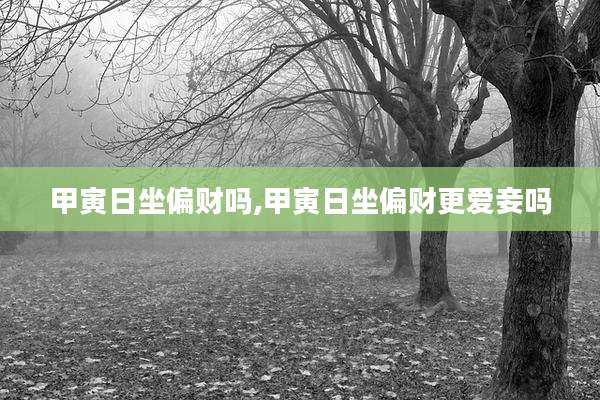 甲寅日坐偏财吗,甲寅日坐偏财更爱妾吗
