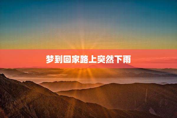 梦到回家路上突然下雨