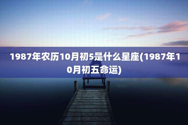 1987年农历10月初5是什么星座(1987年10月初五命运)