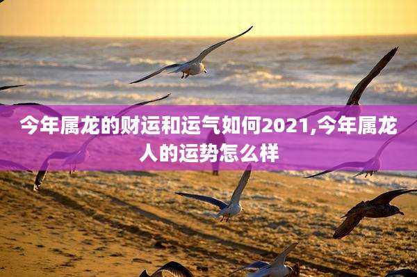 今年属龙的财运和运气如何2021,今年属龙人的运势怎么样