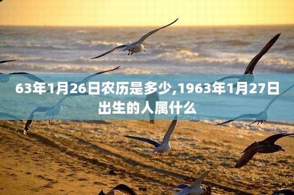 63年1月26日农历是多少,1963年1月27日出生的人属什么