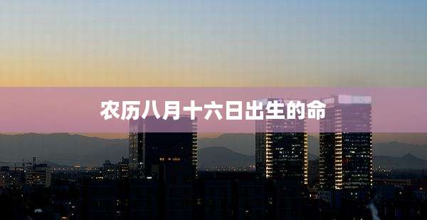 农历八月十六日出生的命