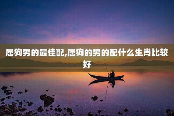 属狗男的最佳配,属狗的男的配什么生肖比较好
