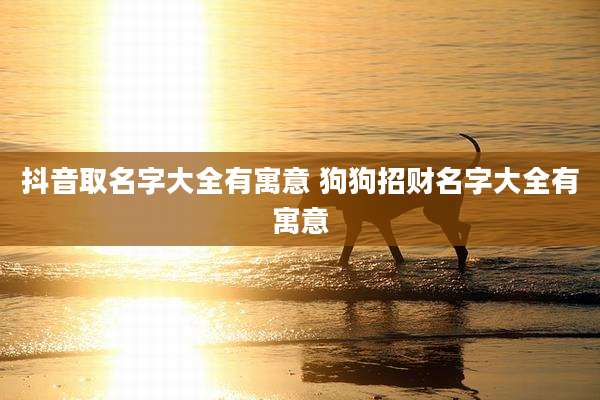 抖音取名字大全有寓意 狗狗招财名字大全有寓意