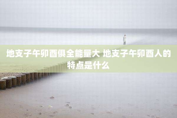 地支子午卯酉俱全能量大 地支子午卯酉人的特点是什么