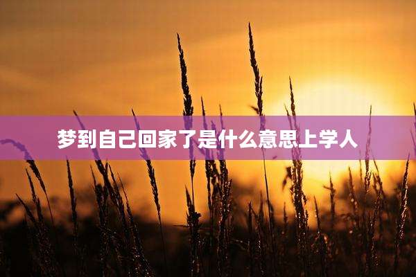 梦到自己回家了是什么意思上学人