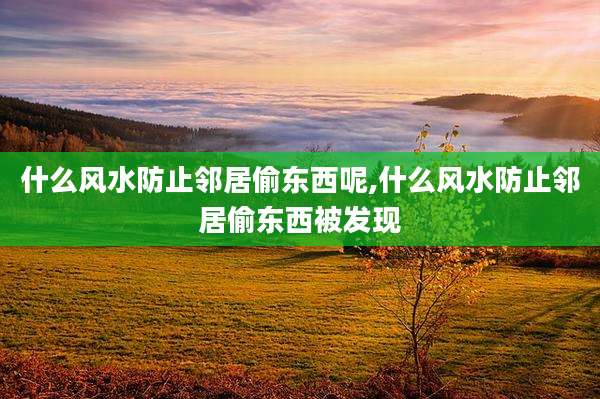 什么风水防止邻居偷东西呢,什么风水防止邻居偷东西被发现