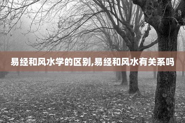 易经和风水学的区别,易经和风水有关系吗