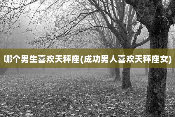 哪个男生喜欢天秤座(成功男人喜欢天秤座女)