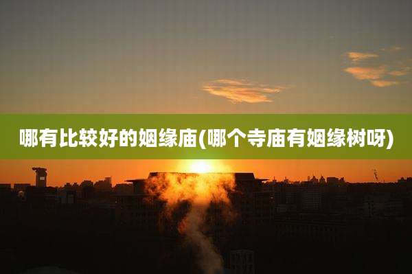 哪有比较好的姻缘庙(哪个寺庙有姻缘树呀)