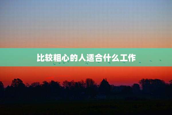 比较粗心的人适合什么工作