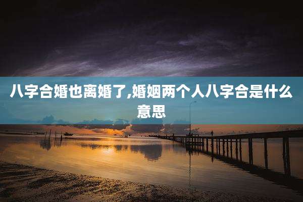 八字合婚也离婚了,婚姻两个人八字合是什么意思