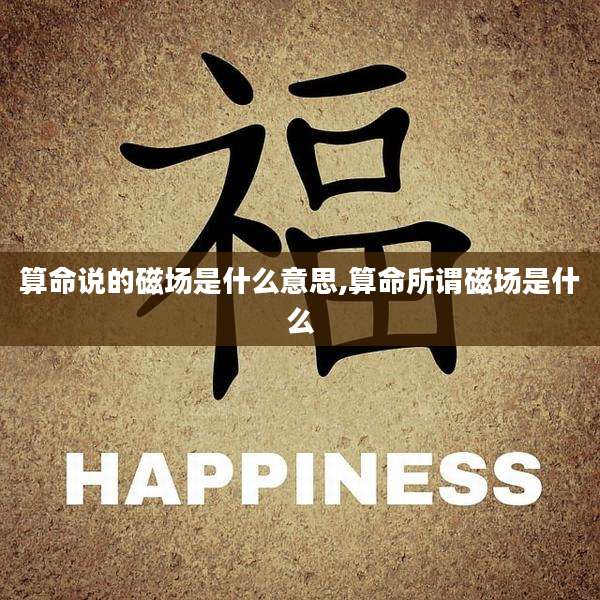 算命说的磁场是什么意思,算命所谓磁场是什么