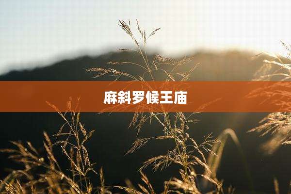 麻斜罗候王庙