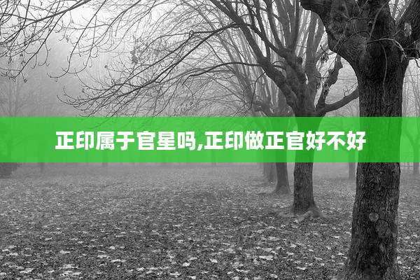 正印属于官星吗,正印做正官好不好
