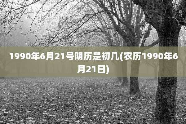 1990年6月21号阴历是初几(农历1990年6月21日)