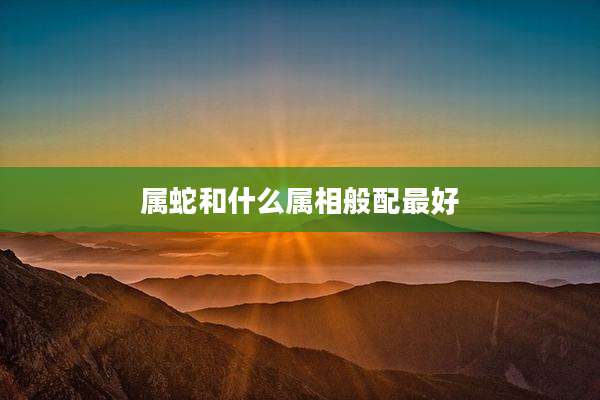 属蛇和什么属相般配最好