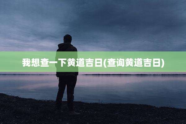 我想查一下黄道吉日(查询黄道吉日)