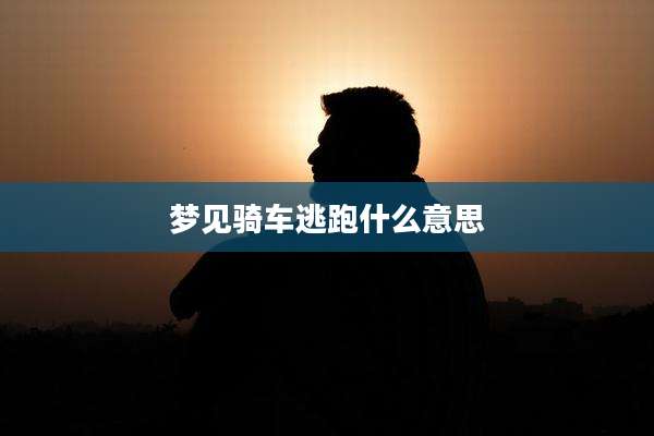 梦见骑车逃跑什么意思