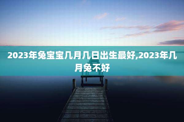 2023年兔宝宝几月几日出生最好,2023年几月兔不好