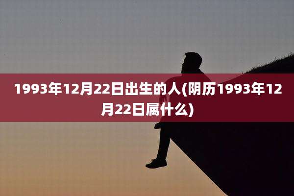 1993年12月22日出生的人(阴历1993年12月22日属什么)