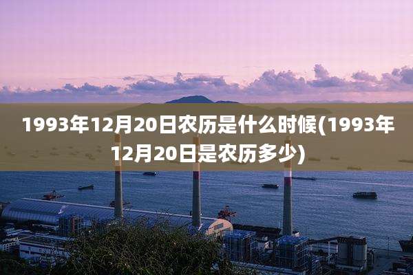 1993年12月20日农历是什么时候(1993年12月20日是农历多少)
