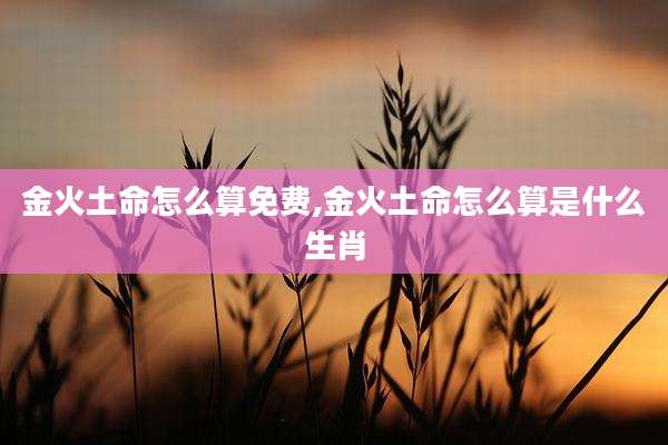 金火土命怎么算免费,金火土命怎么算是什么生肖
