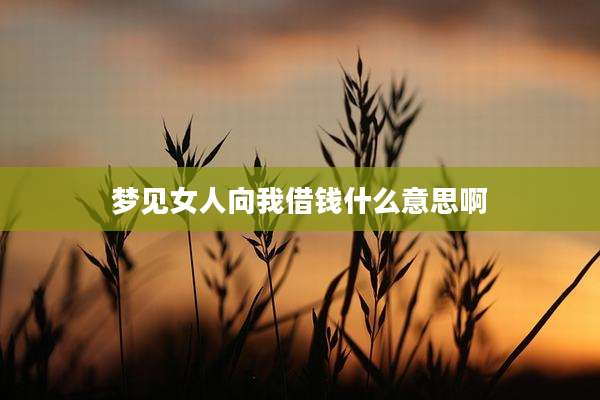 梦见女人向我借钱什么意思啊