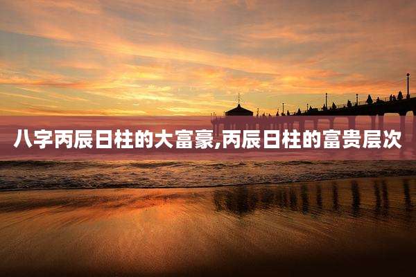 八字丙辰日柱的大富豪,丙辰日柱的富贵层次