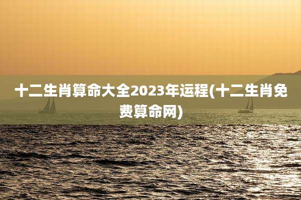十二生肖算命大全2023年运程(十二生肖免费算命网)