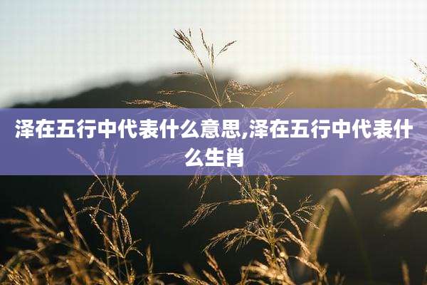 泽在五行中代表什么意思,泽在五行中代表什么生肖