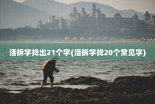 活拆字找出21个字(活拆字找20个常见字)