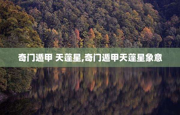 奇门遁甲 天蓬星,奇门遁甲天蓬星象意
