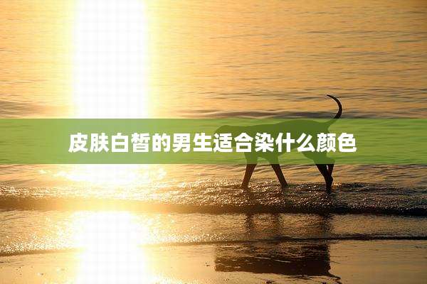 皮肤白皙的男生适合染什么颜色