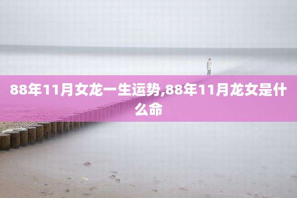 88年11月女龙一生运势,88年11月龙女是什么命